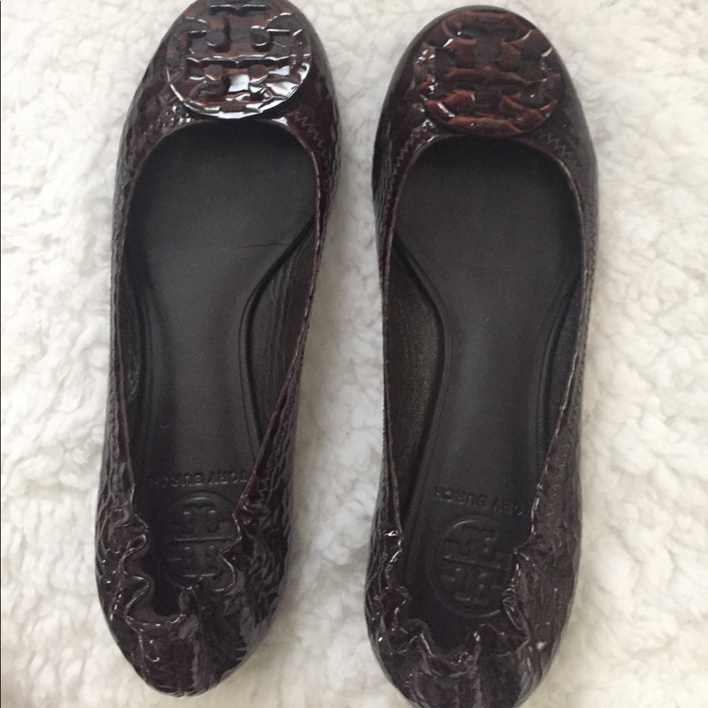 Brown Tory Burch flats.  Size 6. Barely worn
